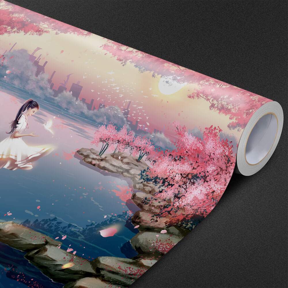 Papel de Parede Menina no Rio com P�r-do-Sol no Fundo MP