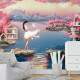 Papel de Parede Menina no Rio com P�r-do-Sol no Fundo 3D