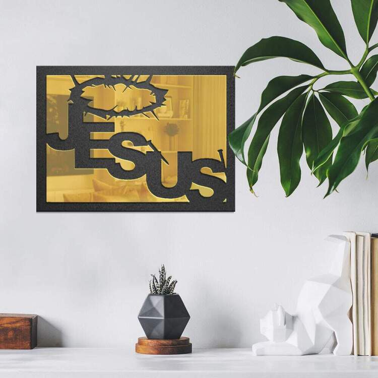 Quadro Decorativo Vazado Jesus com Coroa