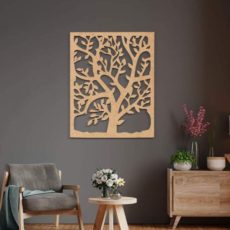 Quadro Decorativo Vazado rvore e Galhos