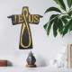 Quadro Decorativo Vazado Forma de Jesus com Espelho