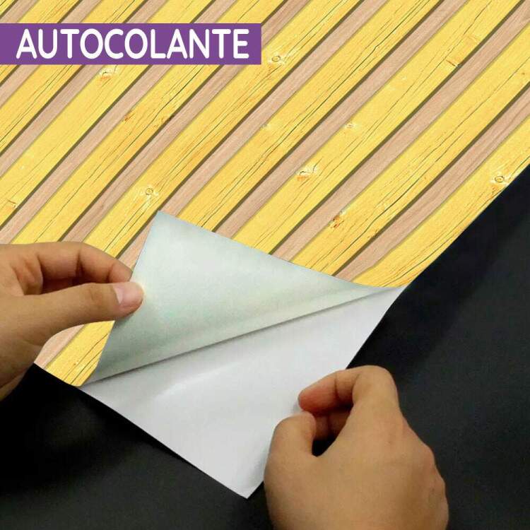 Papel de Parede Madeira Ripado Amarelo