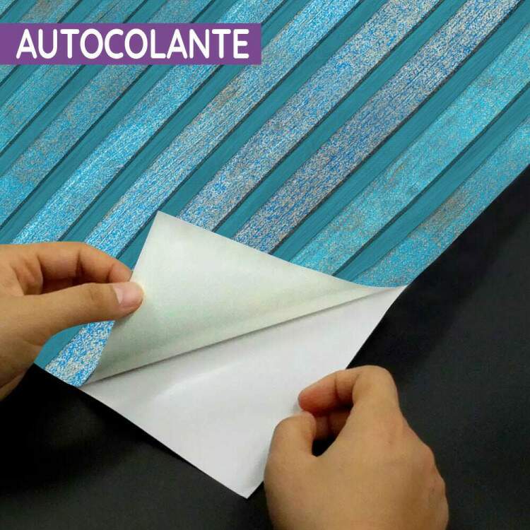 Papel de Parede Madeira Ripado Azul