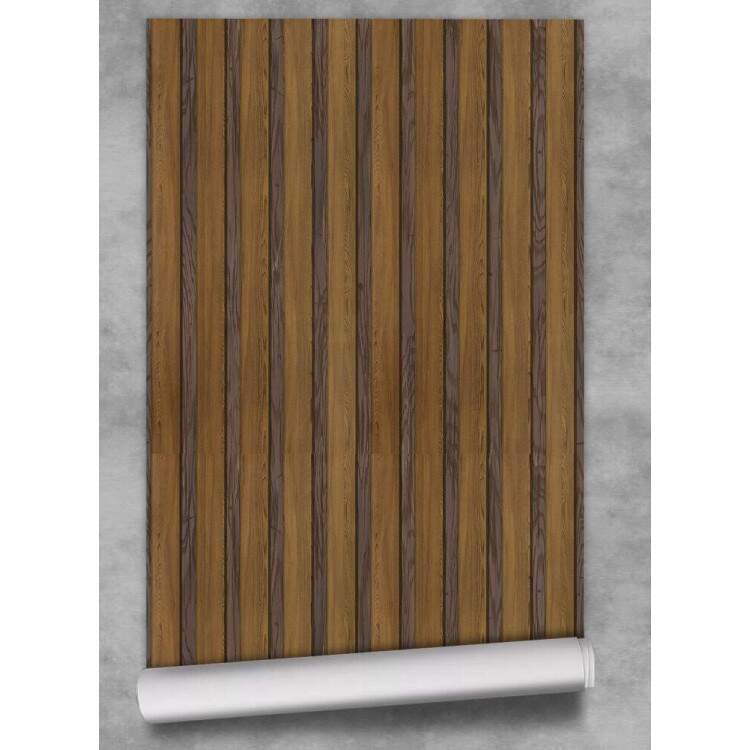 Papel de Parede Madeira Ripado Marrom Escuro