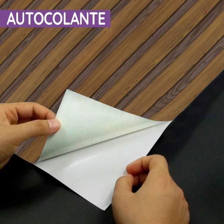 Papel de Parede Madeira Ripado Marrom Escuro
