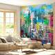 Papel de Parede Paisagem Urbana Cidade Colorida 3D