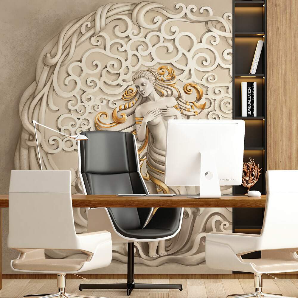 Papel de Parede Est�tua de Mulher Tons de Bege MP