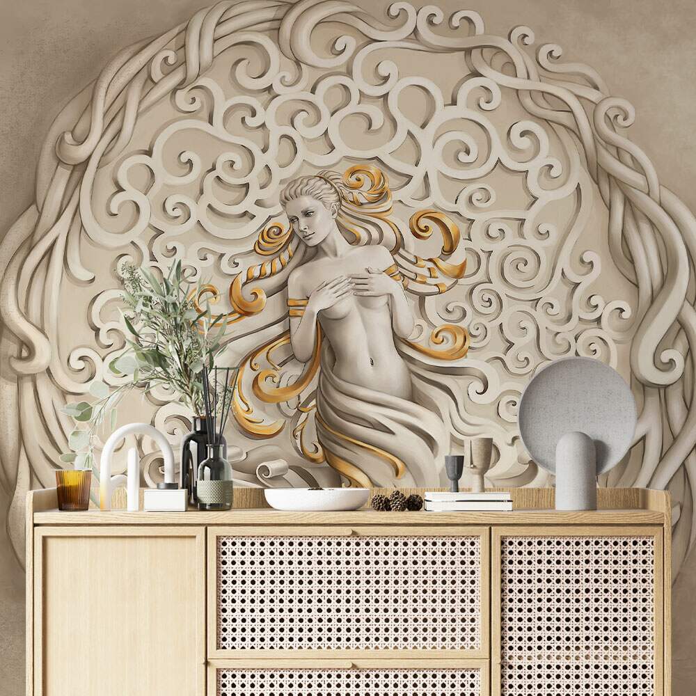 Papel de Parede Est�tua de Mulher Tons de Bege MP