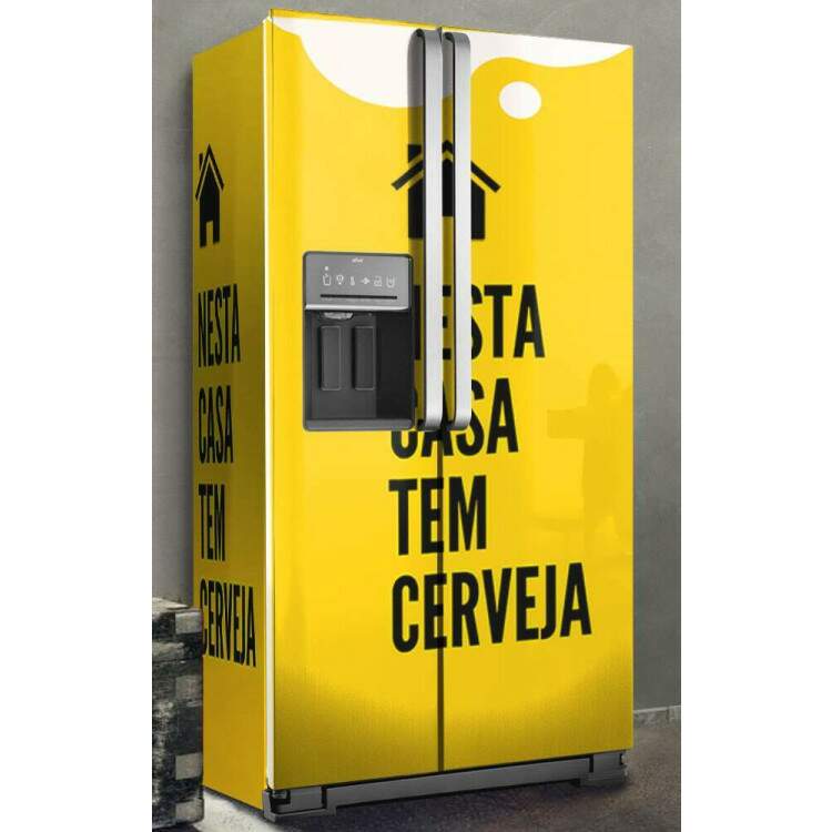 Envelopamento de Geladeira Nesta Casa Tem Cerveja