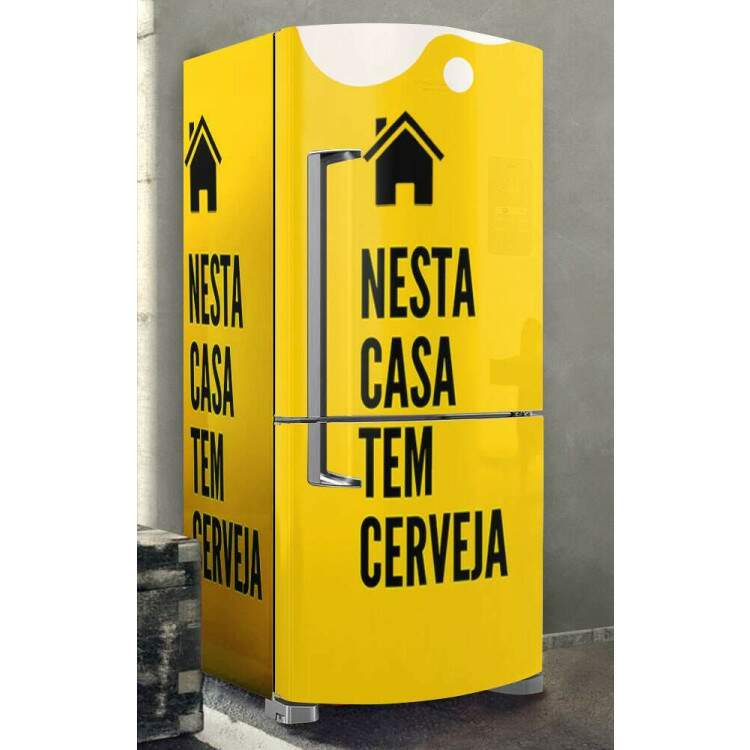 Envelopamento de Geladeira Nesta Casa Tem Cerveja