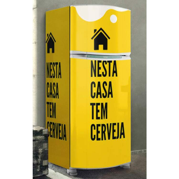 Envelopamento de Geladeira Nesta Casa Tem Cerveja