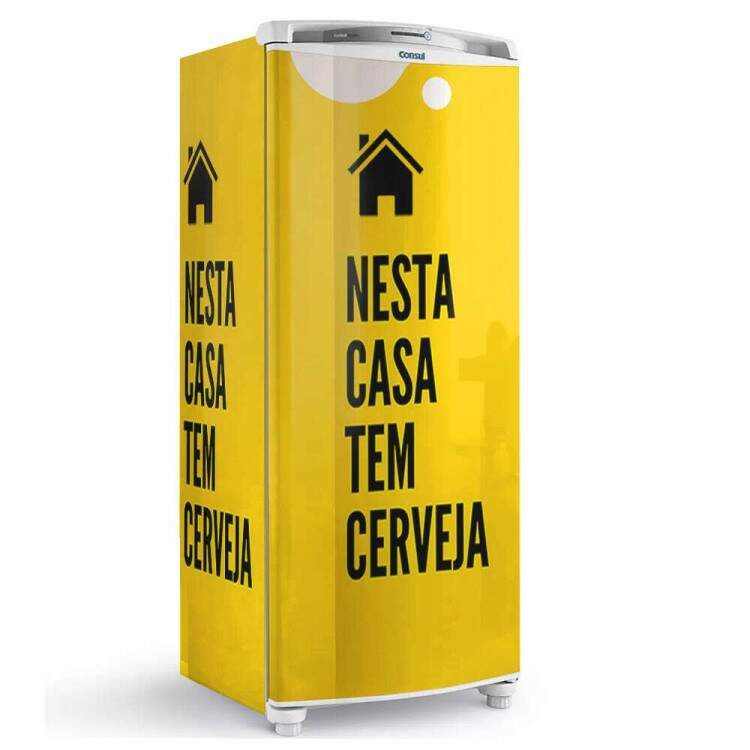 Envelopamento de Geladeira Nesta Casa Tem Cerveja