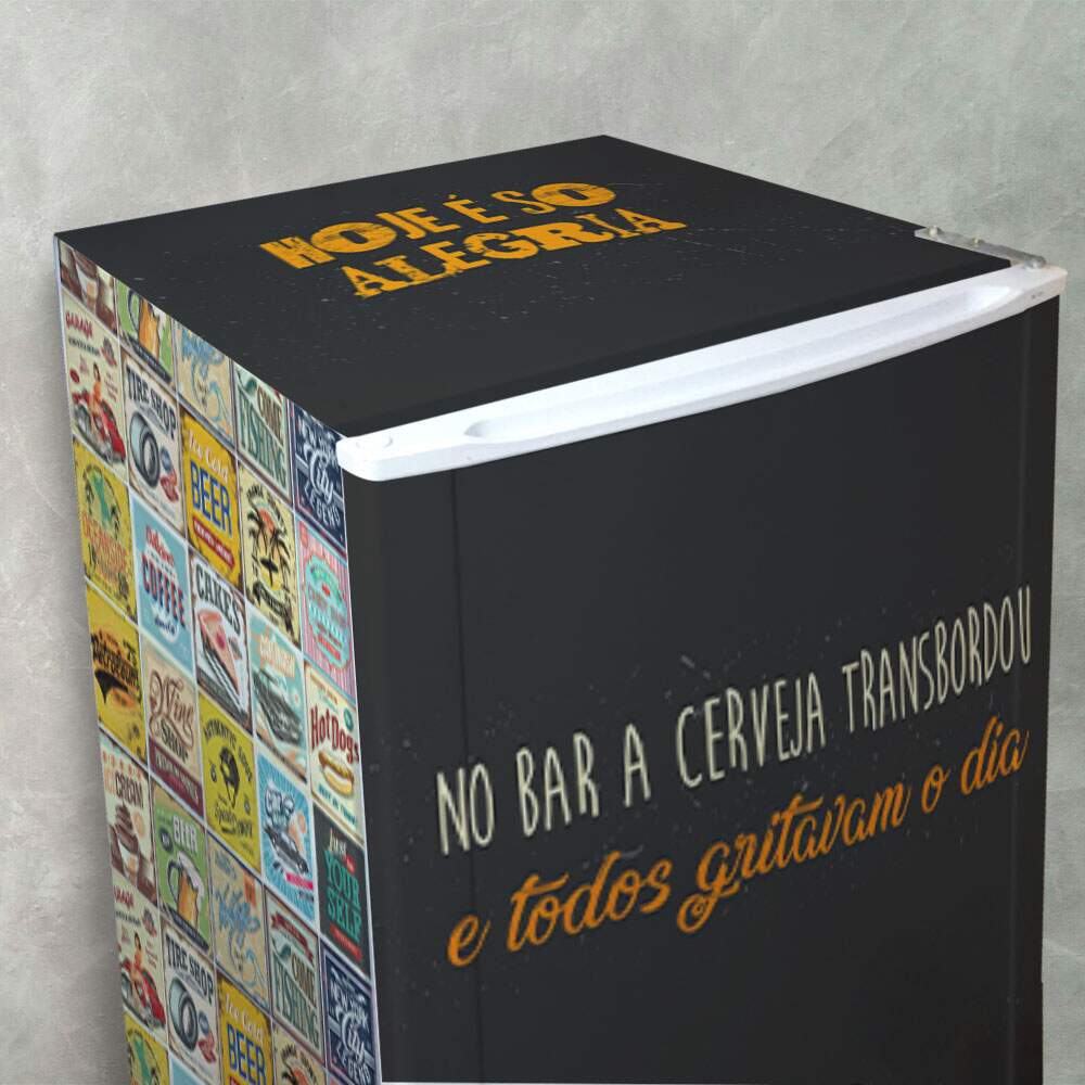 Envelopamento de Geladeira Hoje � S� Alegria