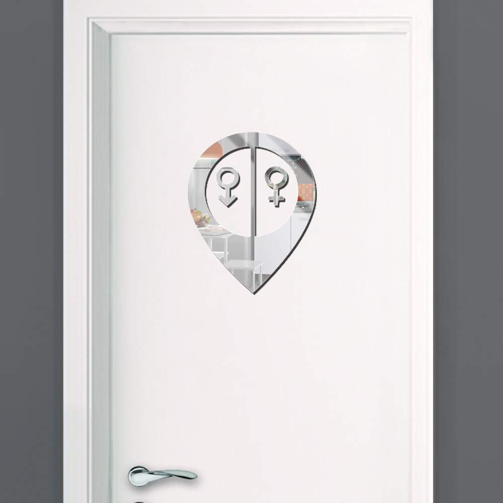 Espelho Decorativo Toilet Localizao Banheiro Unissex