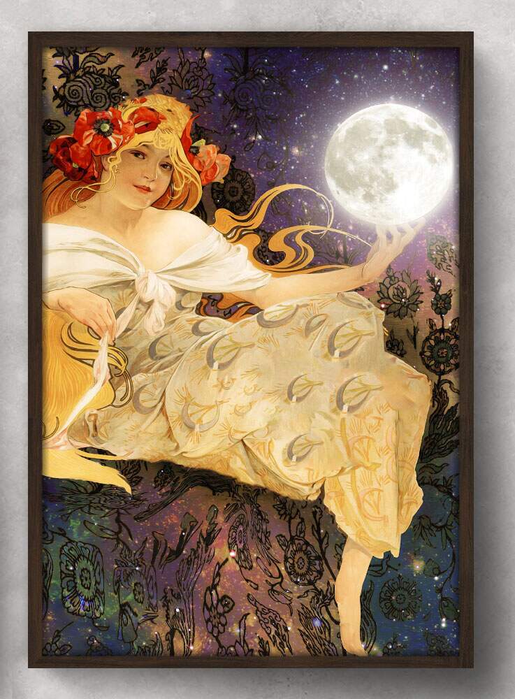 Quadro Decorativo Abstrato Deusa da Lua