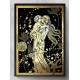 Quadro Decorativo Abstrato M�e e Filho Preto e Dourado