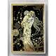 Quadro Decorativo Abstrato M�e e Filho Preto e Dourado
