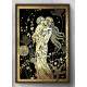 Quadro Decorativo Abstrato M�e e Filho Preto e Dourado