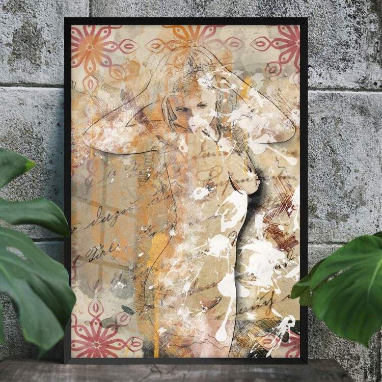 Quadro Decorativo Abstrato Mulher Pintura