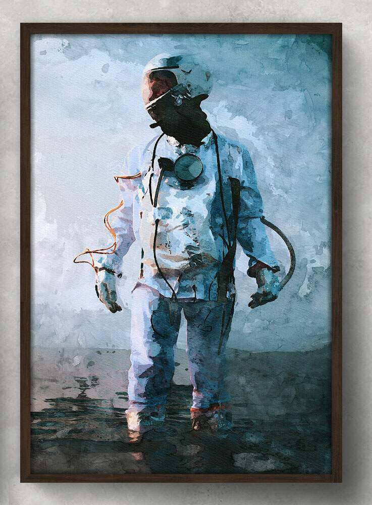 Quadro Decorativo Pintura de Astronauta