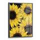 Quadro Decorativo Girassol Fundo Preto