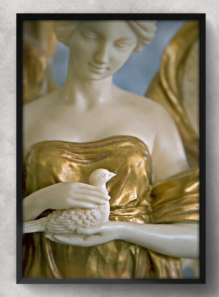 Quadro Decorativo Est�tua de Anjo com P�ssaro