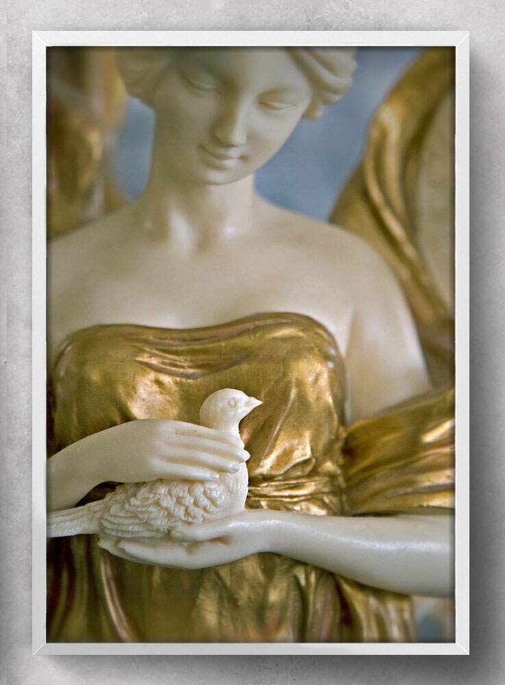 Quadro Decorativo Est�tua de Anjo com P�ssaro