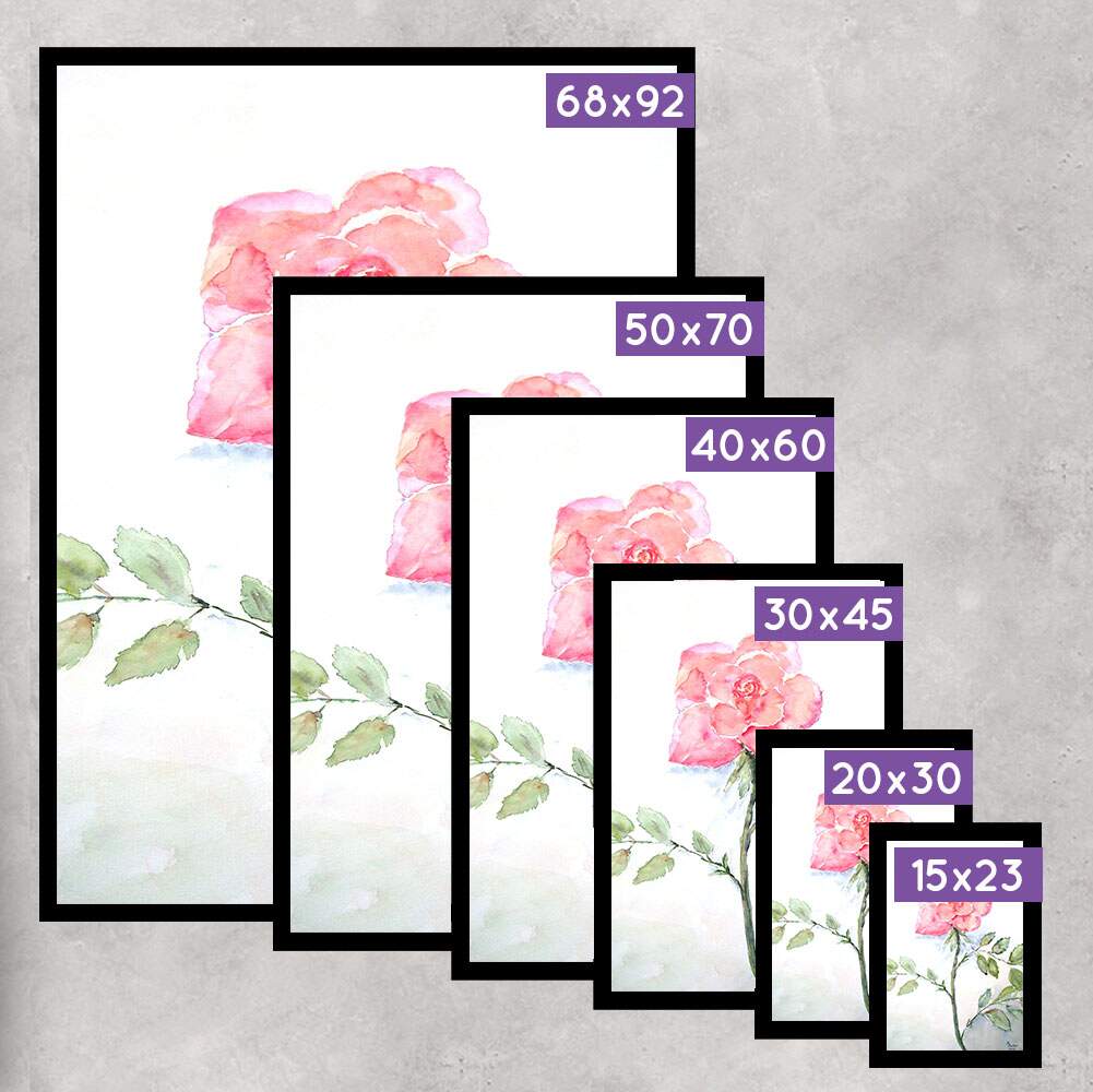 Quadro Decorativo Pintura em Aquarela de Rosa