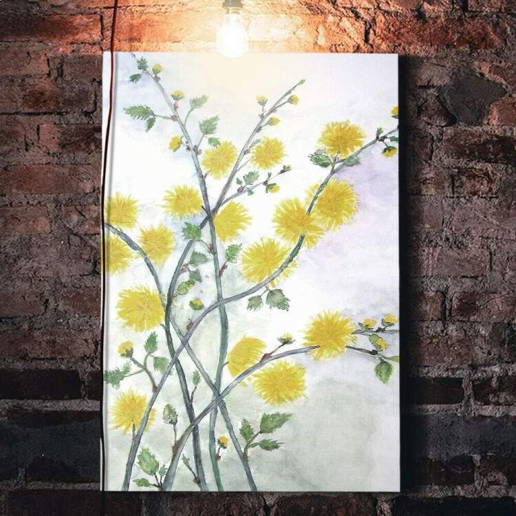 Quadro Decorativo Pintura Floral Amarela