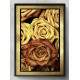Quadro Decorativo Pintura Floral Dourado