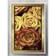 Quadro Decorativo Pintura Floral Dourado