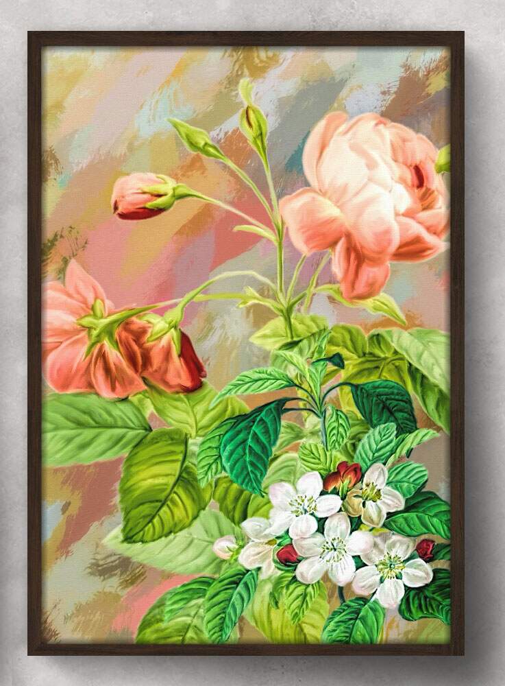 Quadro Decorativo Pintura Floral