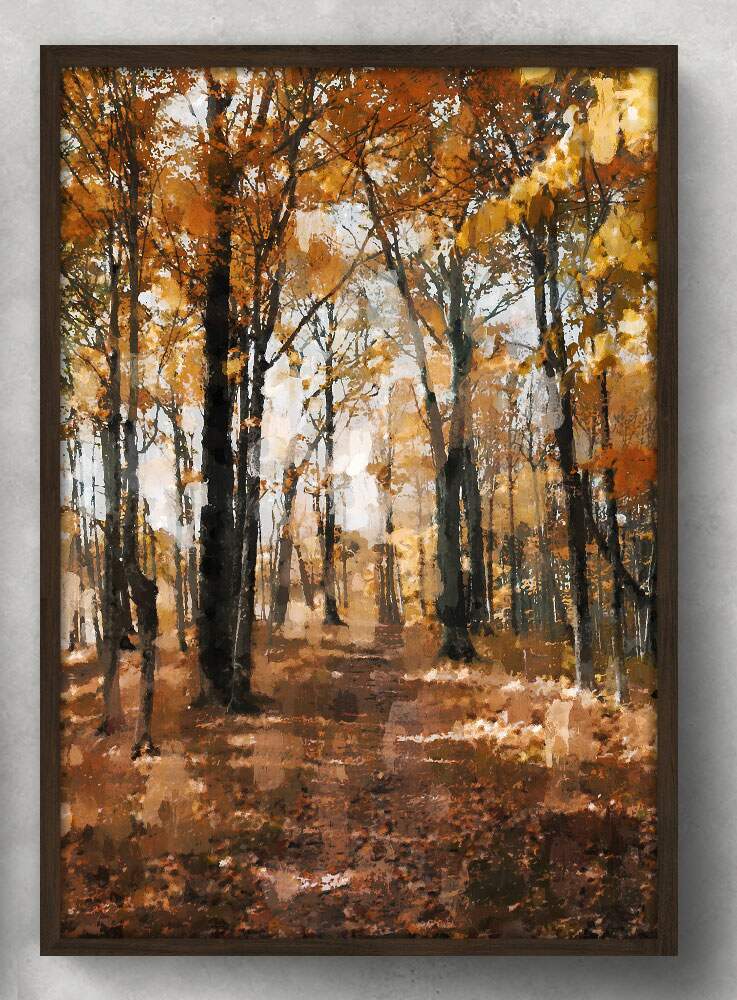 Quadro Decorativo Floresta Amarela