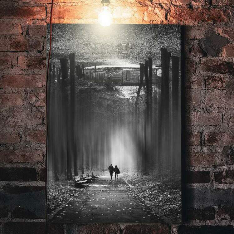 Quadro Decorativo Iluso de tica Preto e Branco