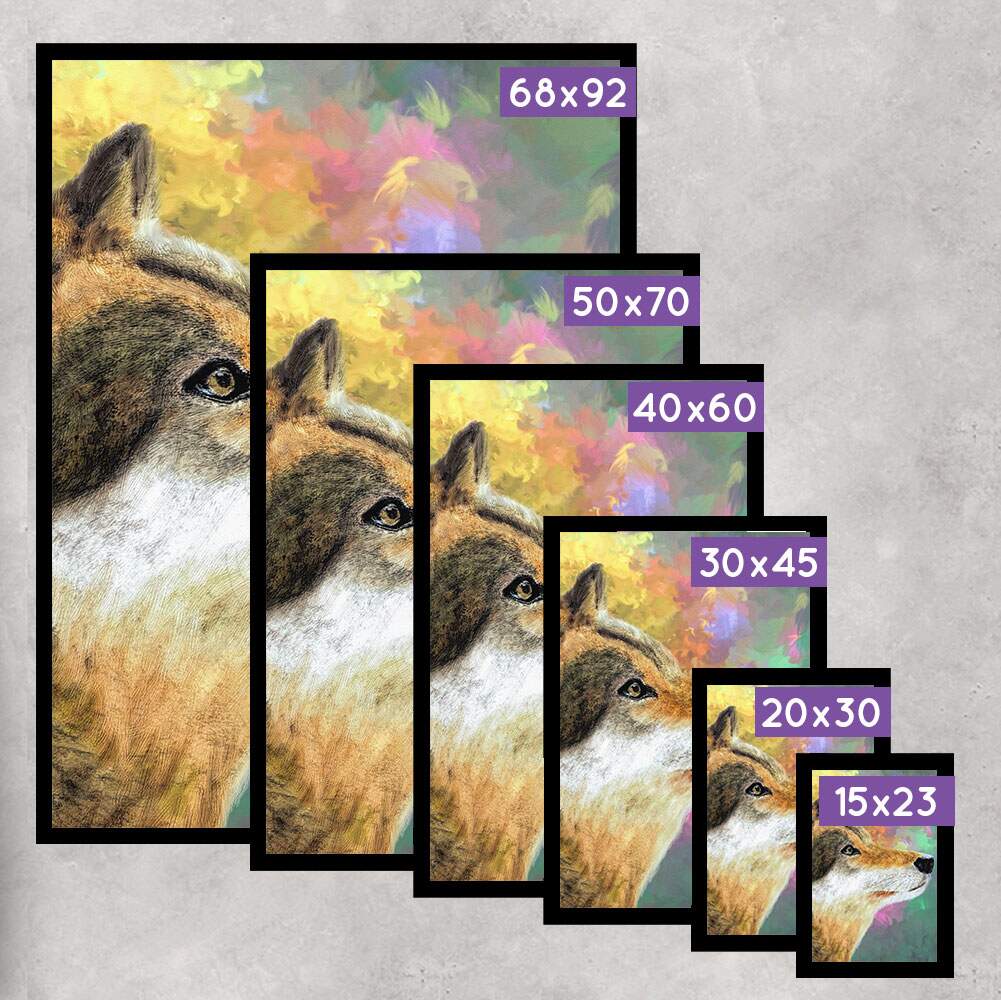 Quadro Decorativo Pintura de Lobo