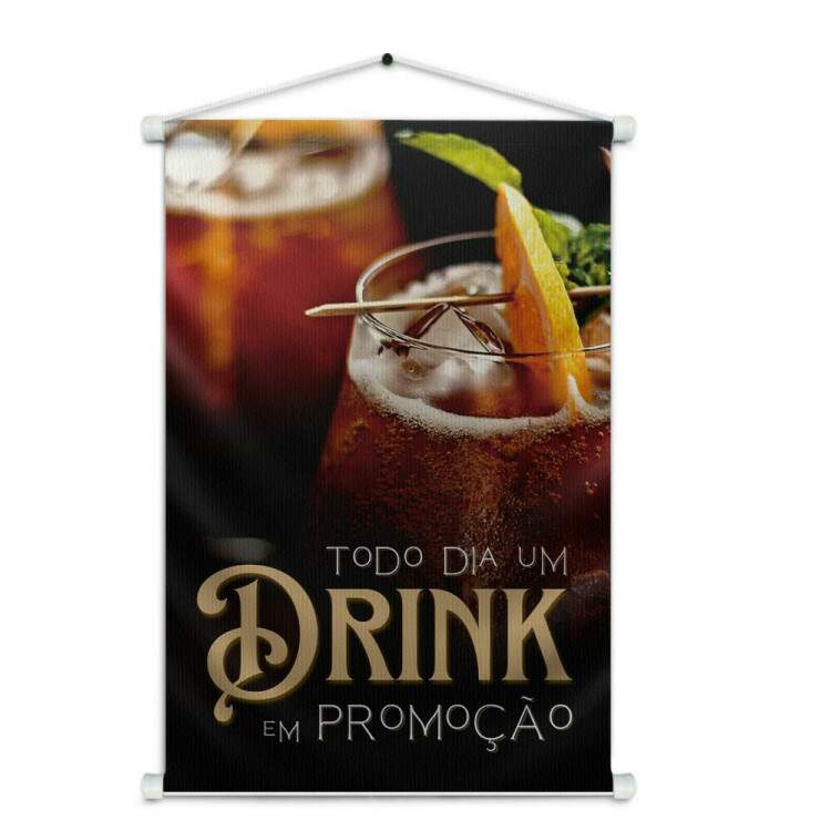 Banner Impresso em Lona Todo Dia Um Drink Em Promoo