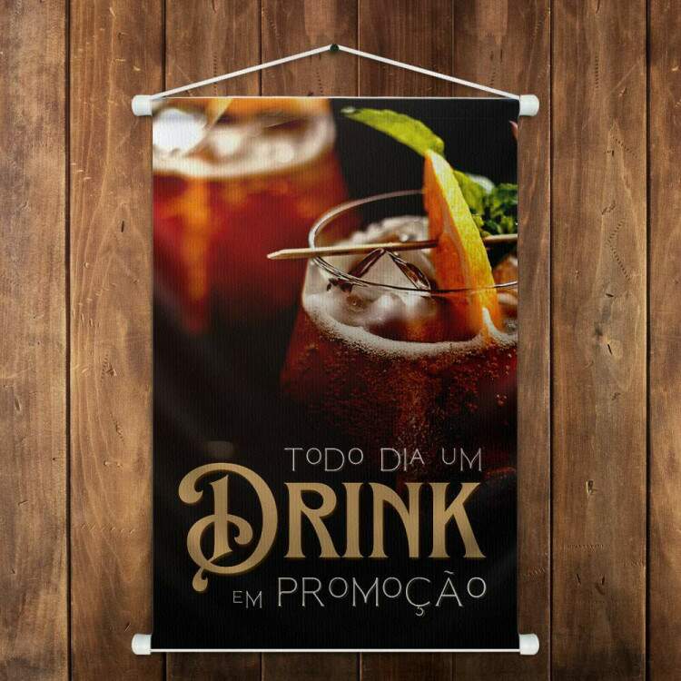 Banner Impresso em Lona Todo Dia Um Drink Em Promoo