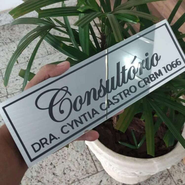 Placa de Identificao Consultrio Sinalizao De Porta Personalizada