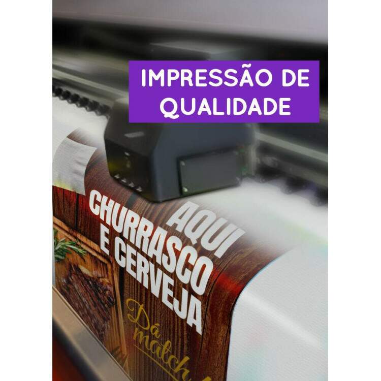 Banner Impresso em Lona Churrasco+Cerveja=Match