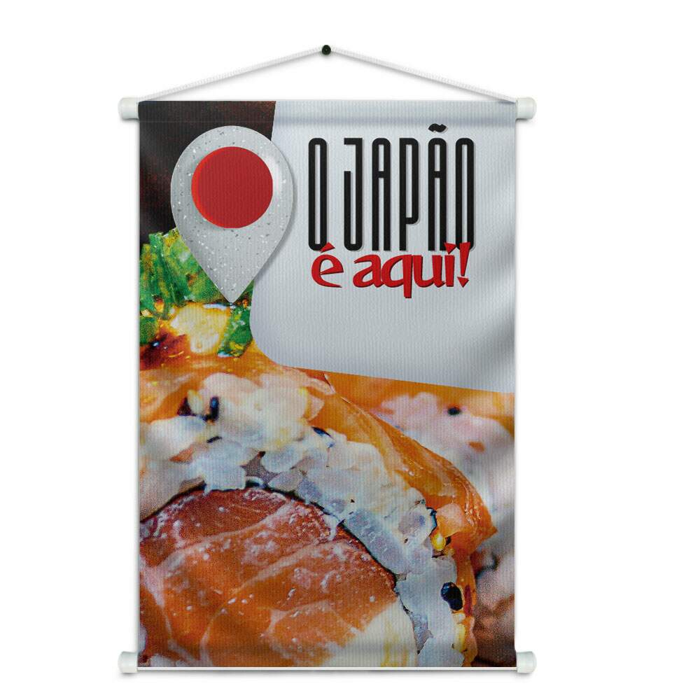 Banner Impresso em Lona O Japo  Aqui!
