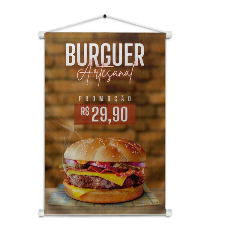 Banner Impresso em Lona Burguer Artesanal