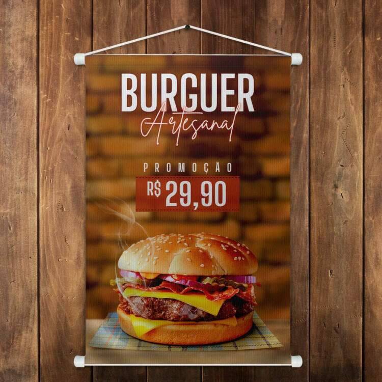 Banner Impresso em Lona Burguer Artesanal