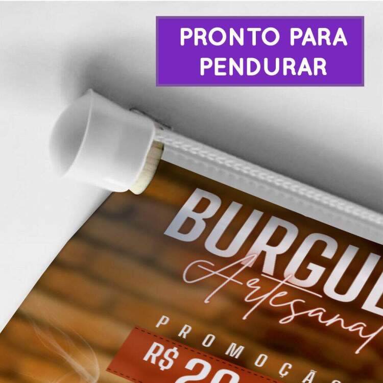 Banner Impresso em Lona Burguer Artesanal