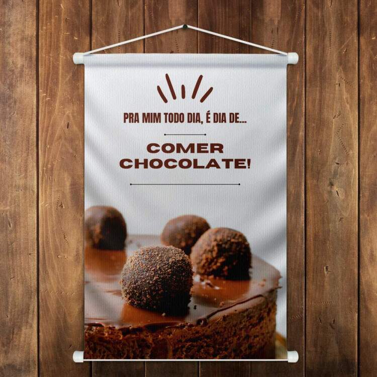 Banner Impresso em Lona Dia de Comer Chocolate