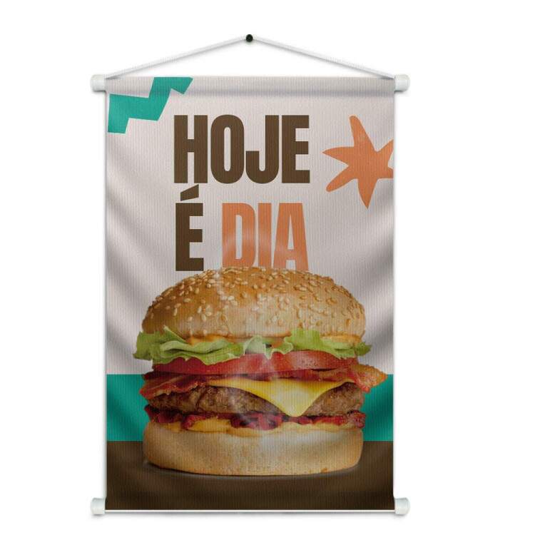 Banner Impresso em Lona Hamburguer Hoje  Dia