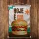 Banner Impresso em Lona Hamburguer Hoje � Dia