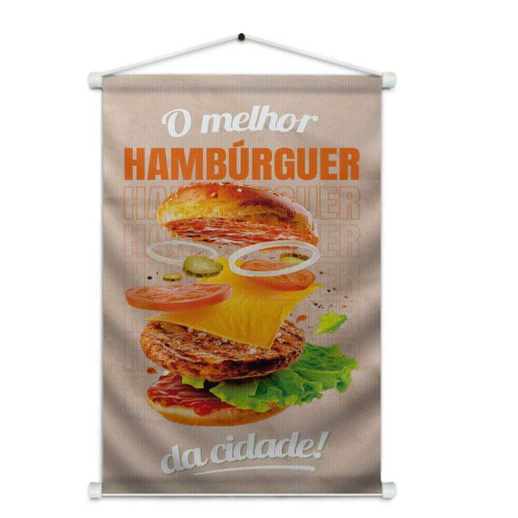 Banner Impresso em Lona O Melhor Hamburguer