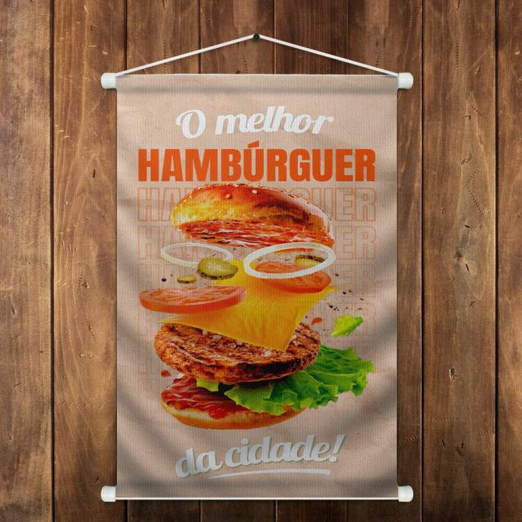 Banner Impresso em Lona O Melhor Hamburguer
