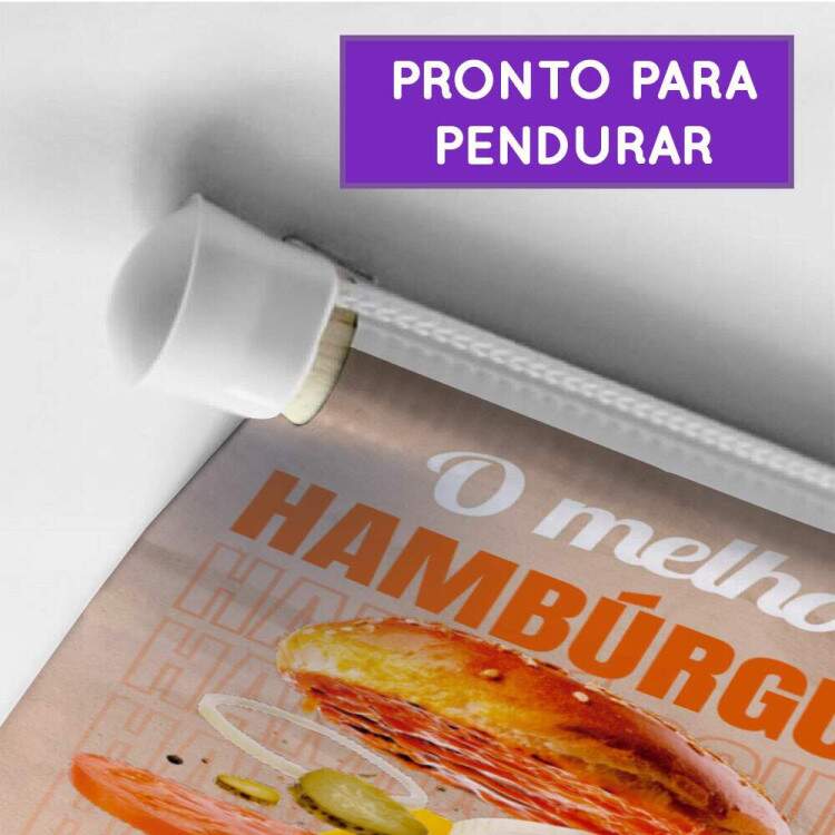 Banner Impresso em Lona O Melhor Hamburguer