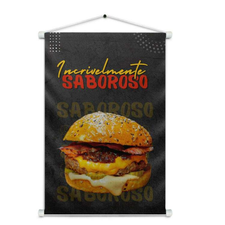 Banner Impresso em Lona Hamburguer Incrivelmente Saboroso